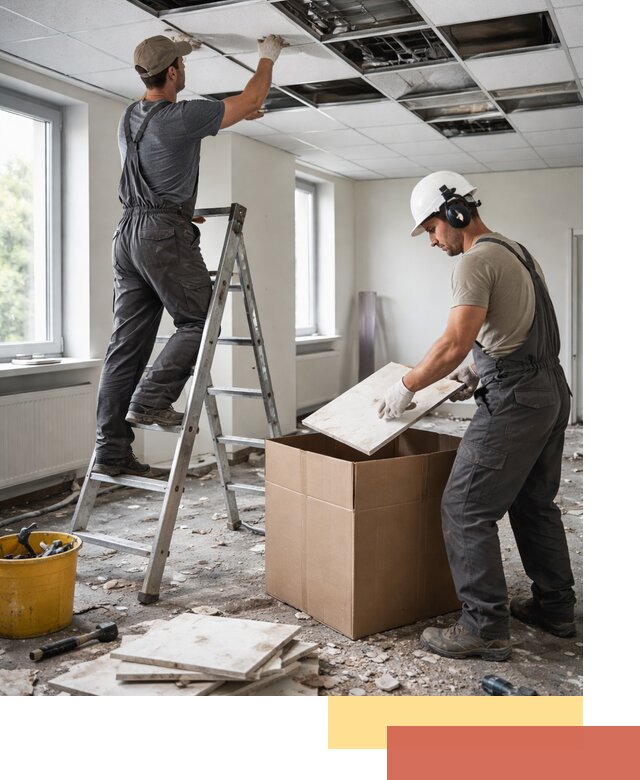 Демонтаж потолочной плитки в Альметьевске быстро и аккуратно