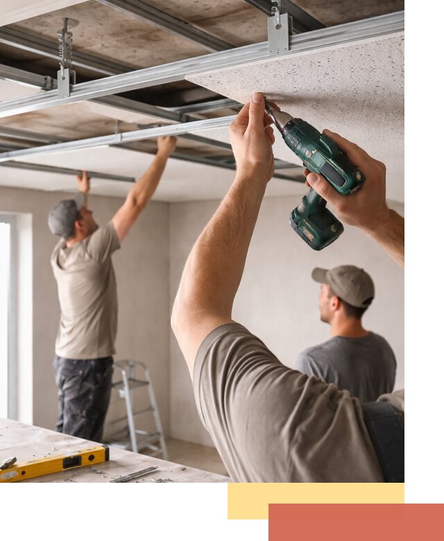 Монтаж акустического потолка в Альметьевске под ключ