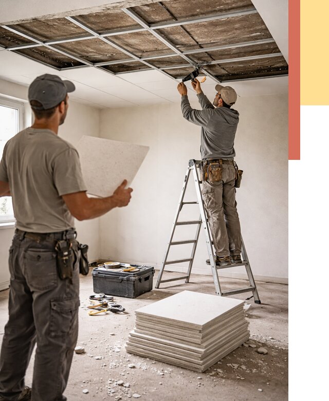 Замена плит подвесного потолка в Альметьевске от 1817 руб. быстро и недорого | ОТДЕЛОЧНИК-Льм