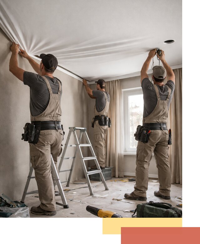 Монтаж матового натяжного потолка в Альметьевске качественно и быстро