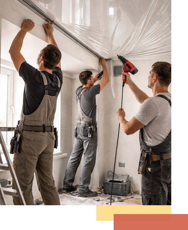 Монтаж глянцевого натяжного потолка в Альметьевске быстро и качественно