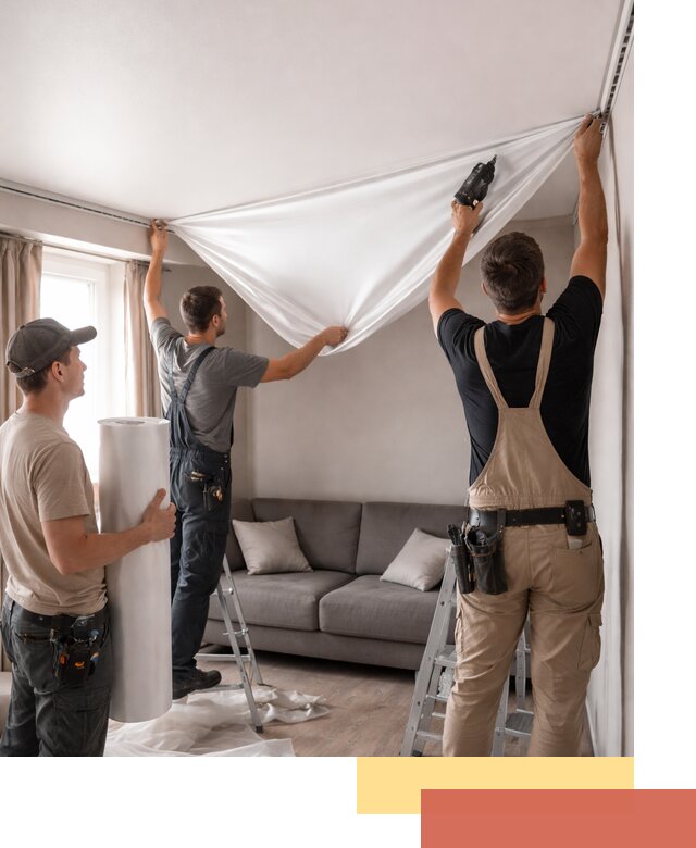 Монтаж сатинового натяжного потолка в Альметьевске качественно и быстро