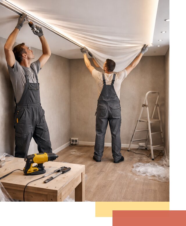 Монтаж натяжного потолка с подсветкой в Альметьевске цена и сроки