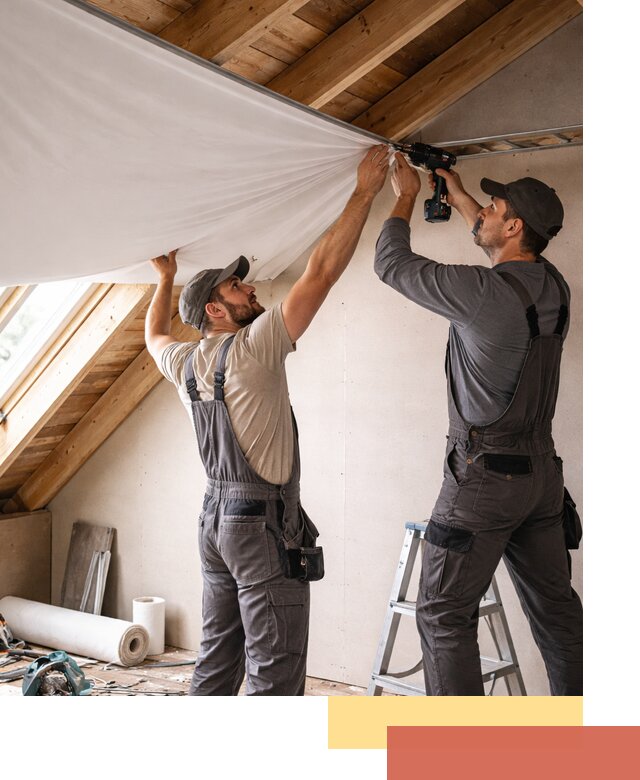 Монтаж натяжного потолка в мансарде в Альметьевске