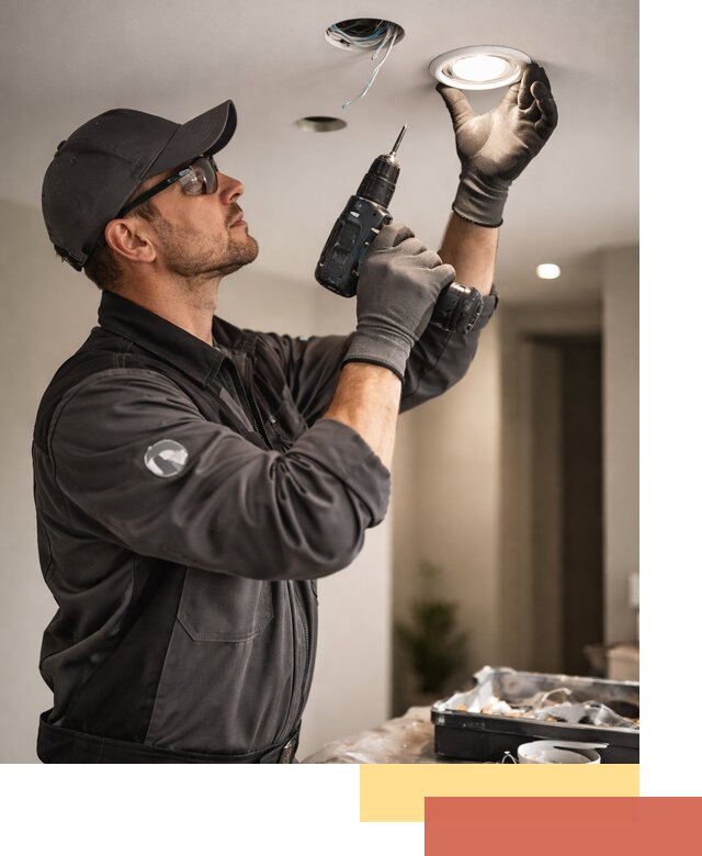 Установка точечных светильников в натяжной потолок в Альметьевске