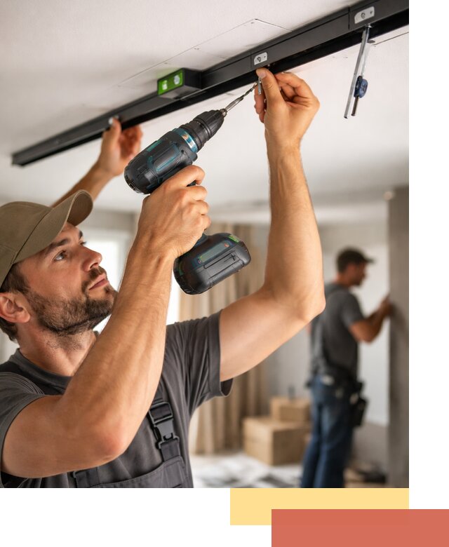 Установка трековых светильников в натяжной потолок в Альметьевске