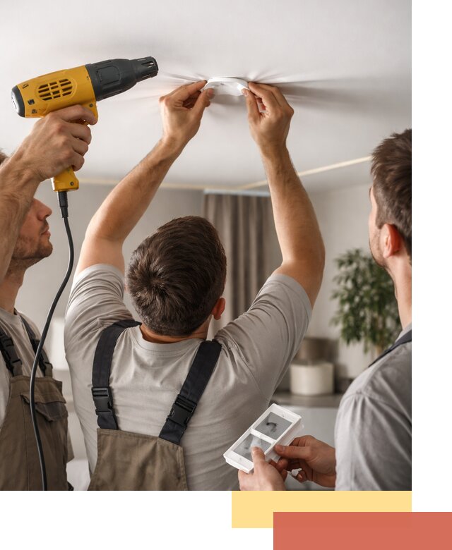 Ремонт прокола полотна натяжного потолка в Альметьевске