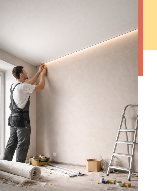 Теневые натяжные потолки в Альметьевске от 8512 руб. под ключ | ОТДЕЛОЧНИК-Льм