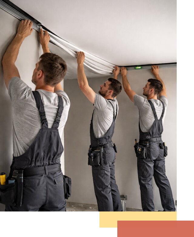 Теневые натяжные потолки в Альметьевске: монтаж и отделка быстро и качественно