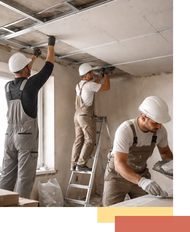 Одноуровневый потолок из гипсокартона в Альметьевске — монтаж и отделка