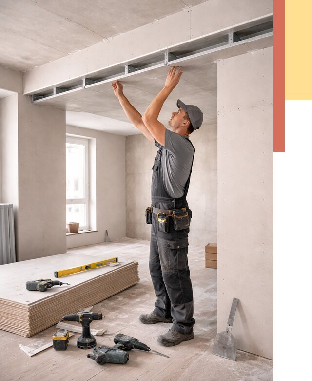 Потолок из гипсокартона с нишей в Альметьевске от 1298 руб. под ключ | ОТДЕЛОЧНИК-Льм