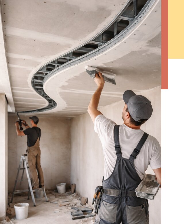 Криволинейный потолок из гипсокартона в Альметьевске от 2180 руб./м2 | ОТДЕЛОЧНИК-Льм