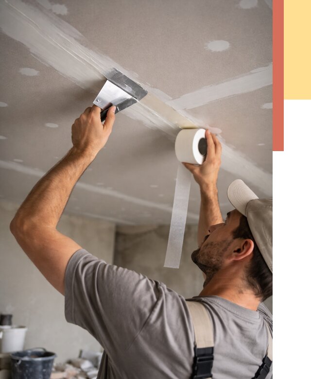 Обработка швов потолка ГКЛ в Альметьевске от 7785 руб. под ключ | ОТДЕЛОЧНИК-Льм