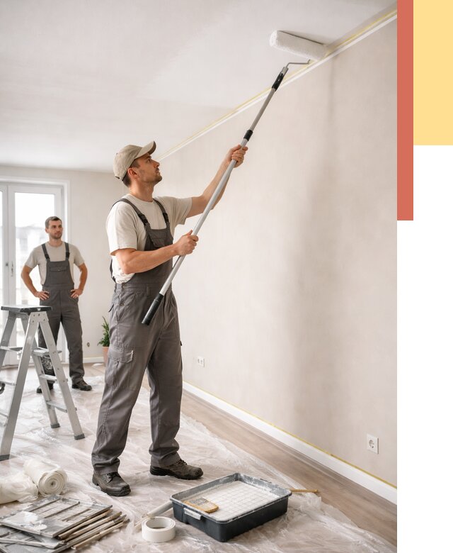 Покраска потолка из гипсокартона в Альметьевске от 4671 руб./м2 — услуги под ключ | ОТДЕЛОЧНИК-Льм