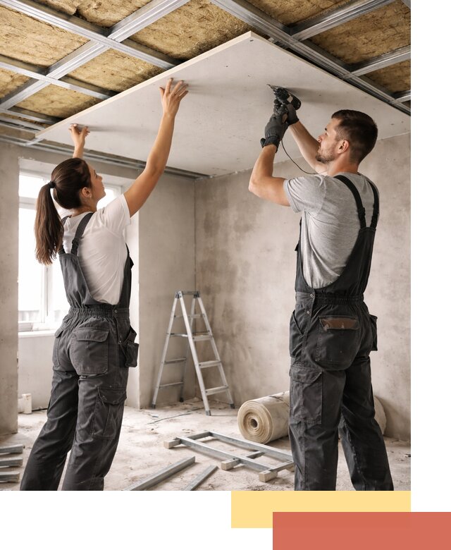 Звукоизоляция потолка из ГКЛ в Альметьевске профессионально и надежно