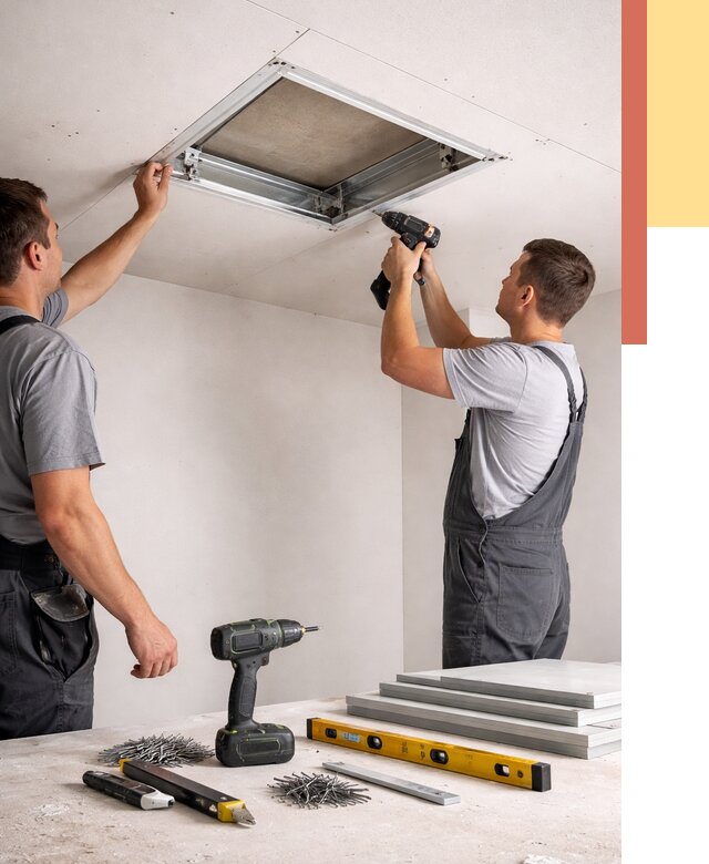 Установка люка в потолок ГКЛ в Альметьевске от 2595 руб. под ключ | ОТДЕЛОЧНИК-Льм