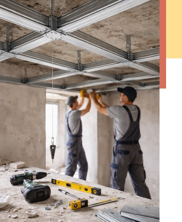 Монтаж каркаса потолка из профиля в Альметьевске от 4671 руб. — услуги ОТДЕЛОЧНИК-Льм