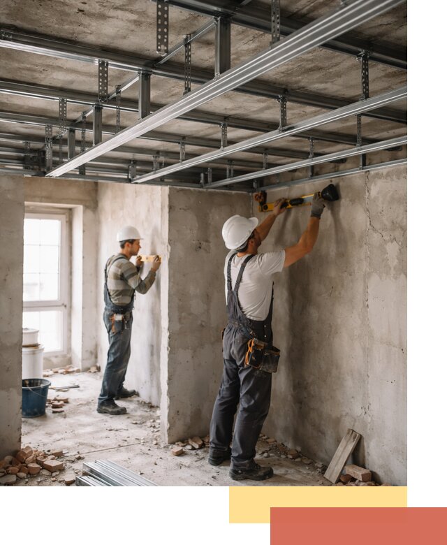 Монтаж каркаса потолка из профильного профиля в Альметьевске