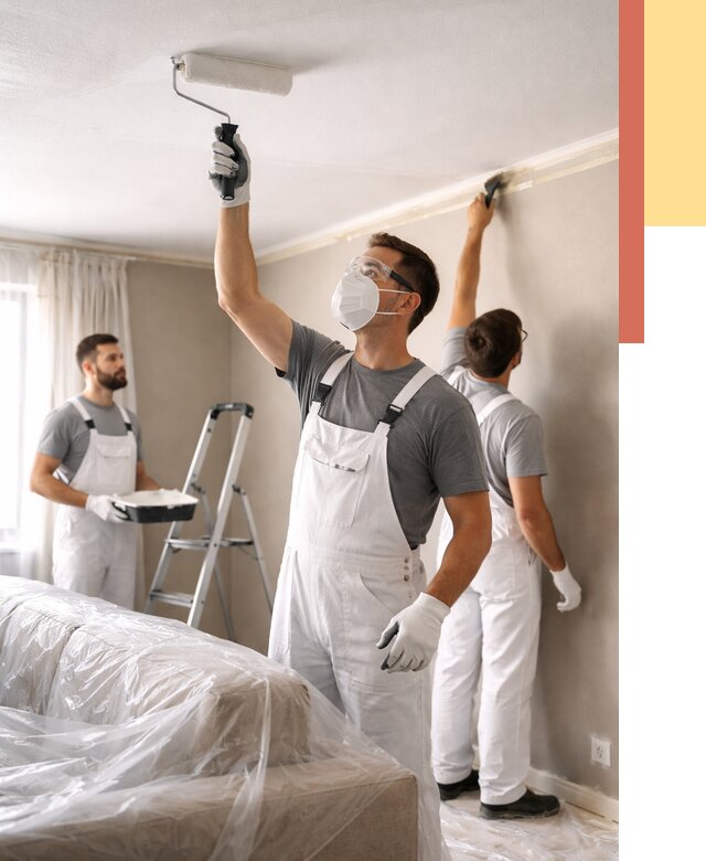 Покраска потолка водоэмельсионной краской в Альметьевске от 2284 руб/м² — услуги под ключ | ОТДЕЛОЧНИК-Льм