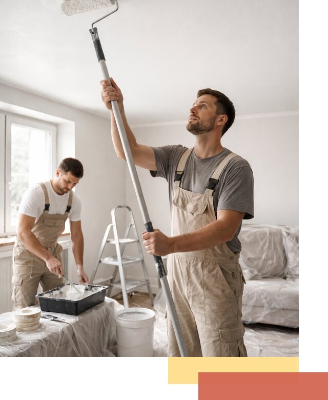 Покраска потолка водоэмульсионной краской в Альметьевске