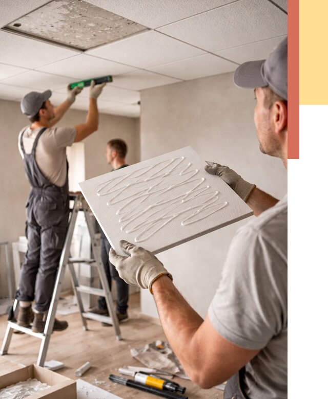 Монтаж потолочной плитки в Альметьевске от 4671 руб. — быстро и недорого | ОТДЕЛОЧНИК-Льм