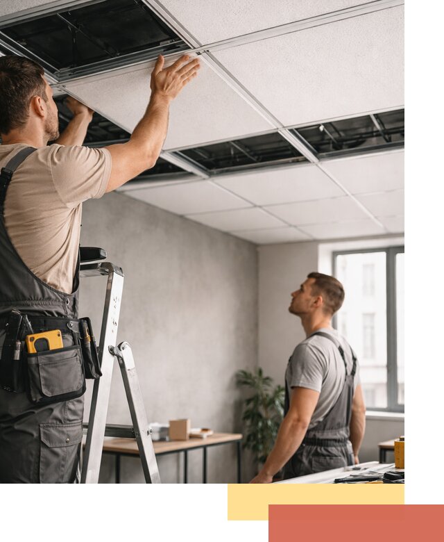 Монтаж потолочной плитки в Альметьевске качественно и в срок