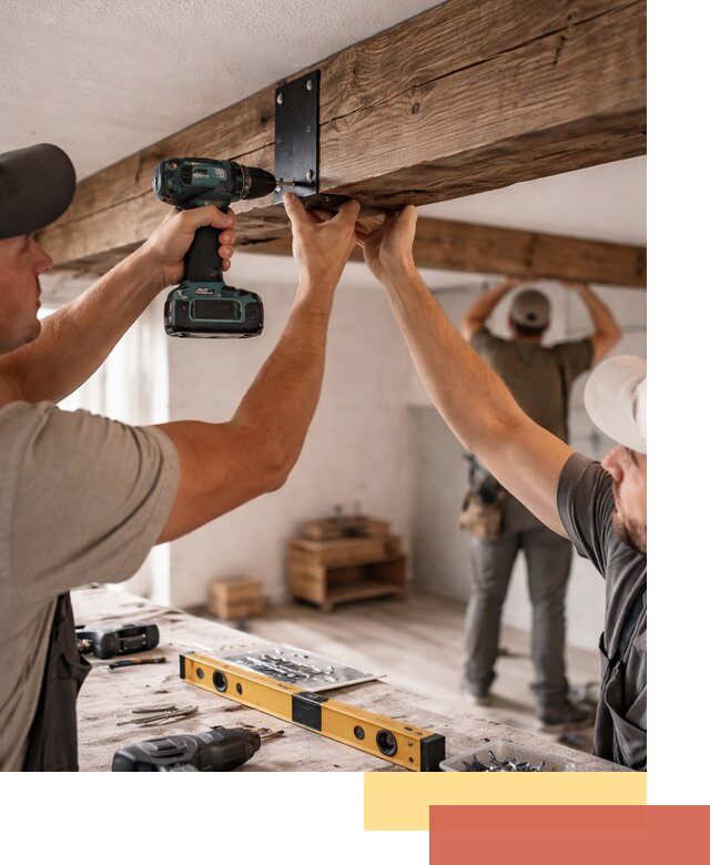 Монтаж декоративных потолочных балок в Альметьевске