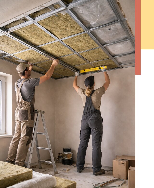 Шумоизоляция потолка в Альметьевске от 1298 руб. под ключ — услуги ОТДЕЛОЧНИК-Льм